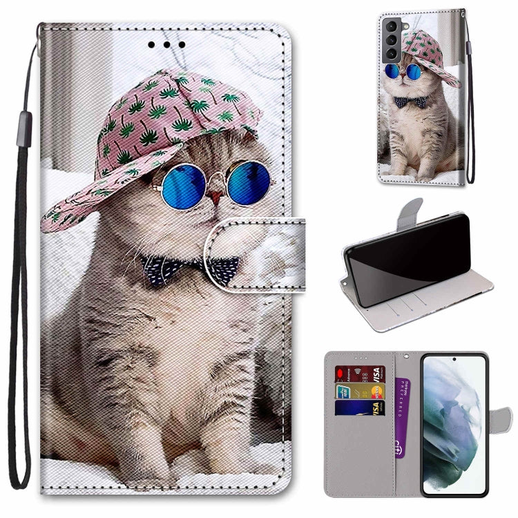 Coloured Drawing Cross Texture Horizontal Flip PU Phone Leather Case with Holder & Card Slots & Wallet & Lanyard(Colorful Layer, For Samsung Galaxy M52 5G, For Samsung Galaxy S22 5G