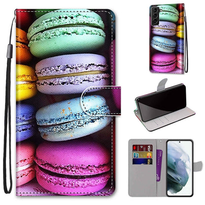 Coloured Drawing Cross Texture Horizontal Flip PU Phone Leather Case with Holder & Card Slots & Wallet & Lanyard(Colorful Layer, For Samsung Galaxy S22+ 5G, For Samsung Galaxy S22 Ultra 5G
