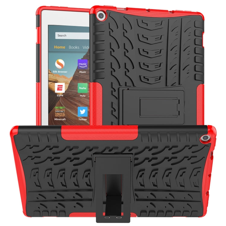 Tire Texture TPU + PC Shockproof Case with Holder, For iPad 10.2 2021 / 2020 / 2019, For Galaxy Tab S6, For Huawei MediaPad M5 Lite 8, For Amazon Kindle Fire HD 10 2019