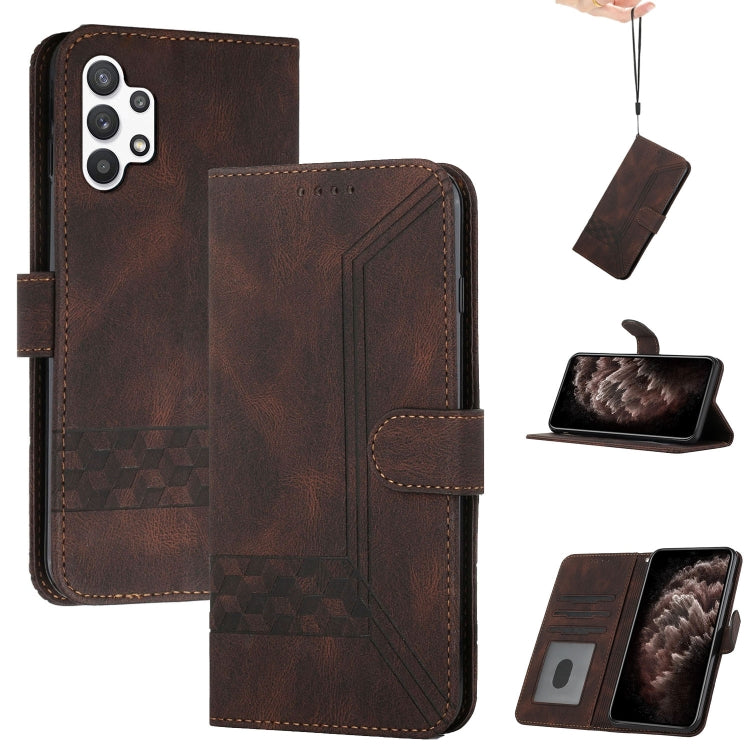 Cubic Skin Feel Flip Leather Phone Case, For Samsung Galaxy A20s, For Samsung Galaxy A21s, For Samsung Galaxy A21 EU Version, For Samsung Galaxy A22 4G, For Samsung Galaxy A22 5G, For Samsung Galaxy A30 / A20, For Samsung Galaxy A31                    ...