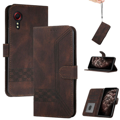 Cubic Skin Feel Flip Leather Phone Case, For Samsung Galaxy S22 Ultra 5G, For Samsung Galaxy Xcover 4, For Samsung Galaxy Xcover 5