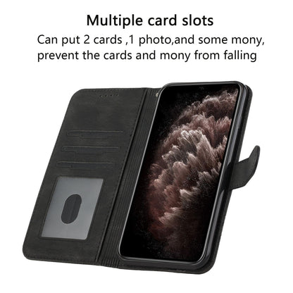 Cubic Skin Feel Flip Leather Phone Case, For iPhone 11 Pro Max, For iPhone X / XS, For iPhone XR, For iPhone XS Max, For iPhone SE 2022 / SE 2020 / 7 / 8, For iPhone 7 Plus / 8 Plus