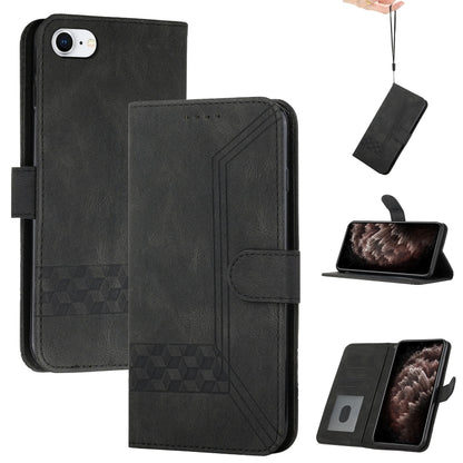 Cubic Skin Feel Flip Leather Phone Case, For iPhone 11 Pro Max, For iPhone X / XS, For iPhone XR, For iPhone XS Max, For iPhone SE 2022 / SE 2020 / 7 / 8, For iPhone 7 Plus / 8 Plus