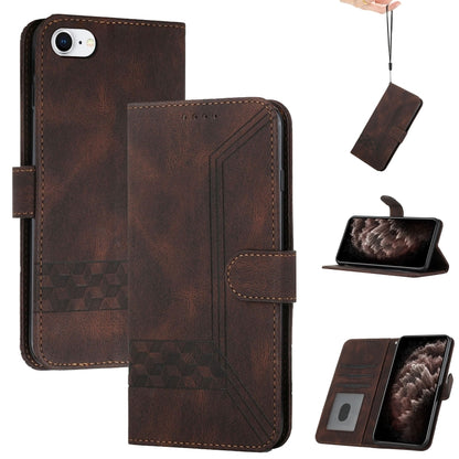 Cubic Skin Feel Flip Leather Phone Case, For iPhone 11 Pro Max, For iPhone X / XS, For iPhone XR, For iPhone XS Max, For iPhone SE 2022 / SE 2020 / 7 / 8, For iPhone 7 Plus / 8 Plus
