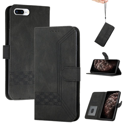 Cubic Skin Feel Flip Leather Phone Case, For iPhone 11 Pro Max, For iPhone X / XS, For iPhone XR, For iPhone XS Max, For iPhone SE 2022 / SE 2020 / 7 / 8, For iPhone 7 Plus / 8 Plus