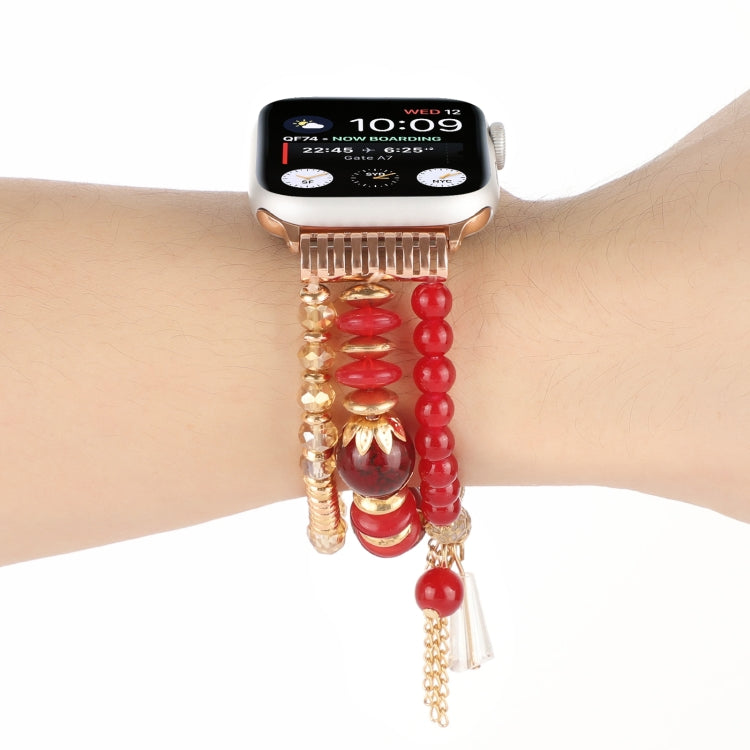 Pearl Strap Watchband For Apple Watch Series, 7 41mm / 6&SE&5&4 40mm / 3&2&1 38mm, 7 45mm / 6&SE&5&4 44mm / 3&2&1 42mm