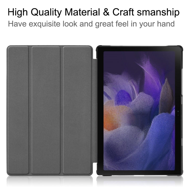 Painted Leather Tablet Case with 3-Fold Holder, For Samsung Galaxy Tab A8 2021