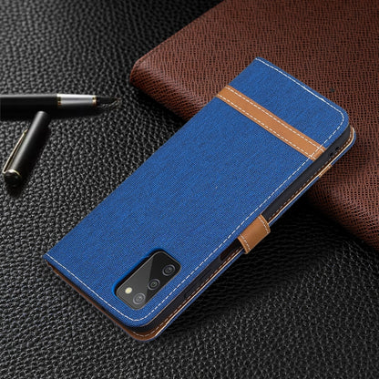 Color Matching Denim Texture Leather Phone Case, For Samsung Galaxy A03s 166mm