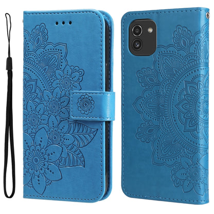 7-petal Flowers Embossing Pattern Horizontal Flip CasePhone Case, For Motorola Moto E20 / E30 / E40, For Samsung Galaxy A03 EU Version, For Samsung Galaxy A03 Global, For Samsung Galaxy A33 5G, For Samsung Galaxy A53 5G
