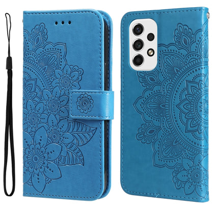 7-petal Flowers Embossing Pattern Horizontal Flip CasePhone Case, For Motorola Moto E20 / E30 / E40, For Samsung Galaxy A03 EU Version, For Samsung Galaxy A03 Global, For Samsung Galaxy A33 5G, For Samsung Galaxy A53 5G