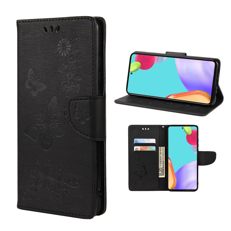 Butterfly Embossed Horizontal Flip Leather Phone Case with Card Slot & Holder, For Samsung Galaxy A33 5G, For Samsung Galaxy A53 5G, For Xiaomi Redmi Note 11 Pro, For Xiaomi Redmi Note 11 5G