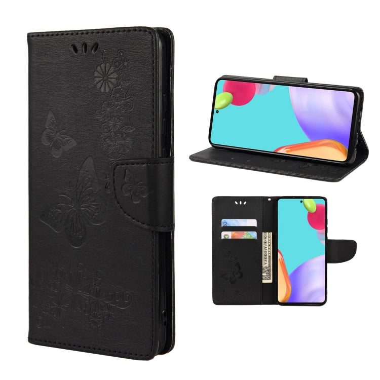 Butterfly Embossed Horizontal Flip Leather Phone Case with Card Slot & Holder, For Samsung Galaxy A33 5G, For Samsung Galaxy A53 5G, For Xiaomi Redmi Note 11 Pro, For Xiaomi Redmi Note 11 5G
