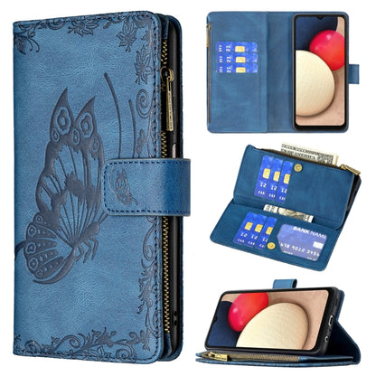 Flying Butterfly Zipper Leather Phone Case, For Samsung Galaxy A03s 166mm