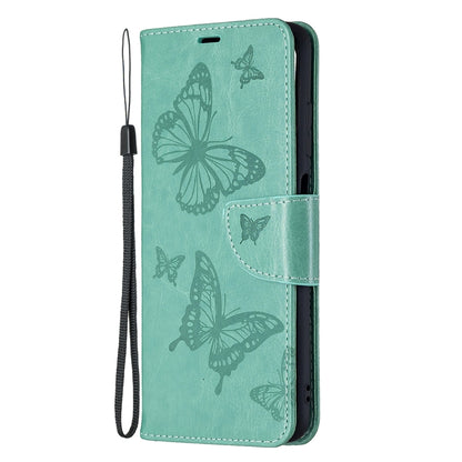 Embossing Two Butterflies Leather Phone Case, For Samsung Galaxy A03s 166mm