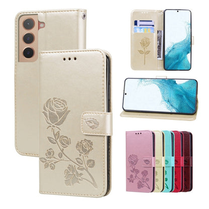 Rose Embossed Leather Phone Case, For Samsung Galaxy S22 5G, For Samsung Galaxy S22+ 5G, For Samsung Galaxy S22 Ultra 5G, For Samsung Galaxy A02s