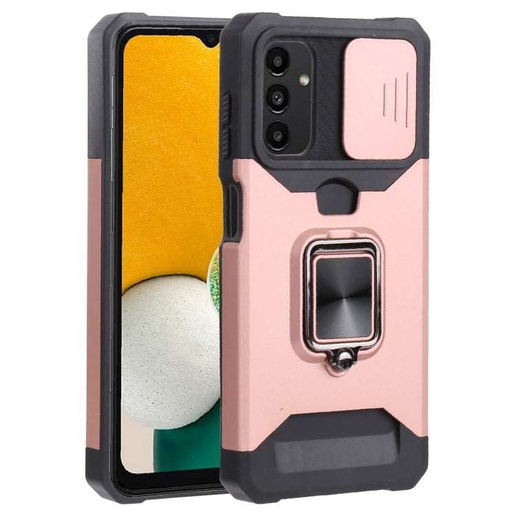 Sliding Camera Cover Design PC + TPU Shockproof Phone Case with Ring Holder & Card Slot, For Motorola Moto G Pure, For Samsung Galaxy A13 5G, For Samsung Galaxy S22 5G, For Samsung Galaxy S22+ 5G, For Samsung Galaxy S22 Ultra 5G