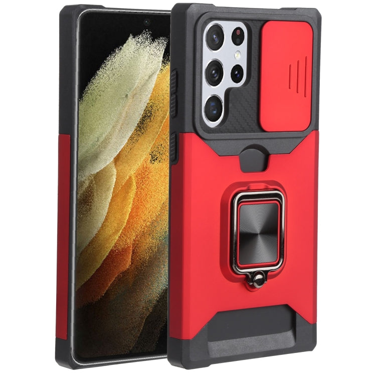 Sliding Camera Cover Design PC + TPU Shockproof Phone Case with Ring Holder & Card Slot, For Motorola Moto G Pure, For Samsung Galaxy A13 5G, For Samsung Galaxy S22 5G, For Samsung Galaxy S22+ 5G, For Samsung Galaxy S22 Ultra 5G