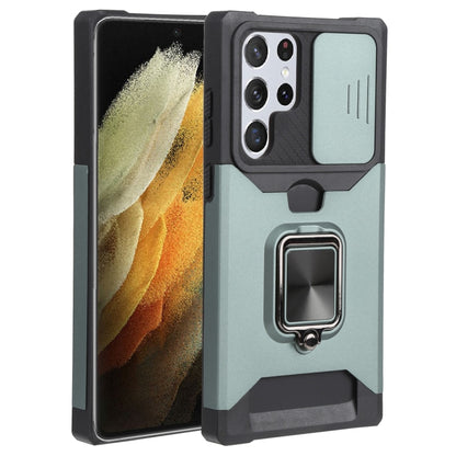 Sliding Camera Cover Design PC + TPU Shockproof Phone Case with Ring Holder & Card Slot, For Motorola Moto G Pure, For Samsung Galaxy A13 5G, For Samsung Galaxy S22 5G, For Samsung Galaxy S22+ 5G, For Samsung Galaxy S22 Ultra 5G