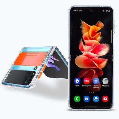 Sliding Camera Design TPU Phone Case with Ring Holder, For Samsung Galaxy Z Flip3 5G