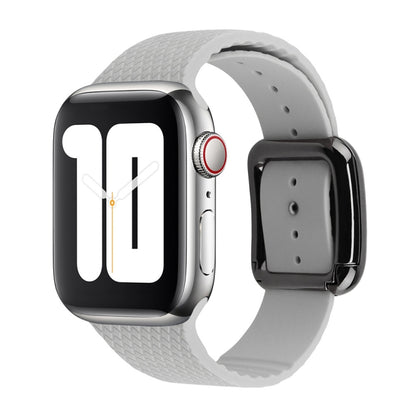 Black Buckle Silicone Watchband For Apple Watch Series, 7 41mm / 6&SE&5&4 40mm / 3&2&1 38mm