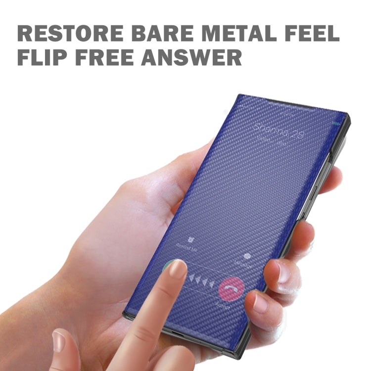 Carbon Fiber View Time Leather Phone Case, For Samsung Galaxy S22 5G, For Samsung Galaxy S22+ 5G, For Samsung Galaxy S22 Ultra 5G, For Xiaomi Redmi Note 11 5G, For Xiaomi Redmi Note 11 Pro 5G