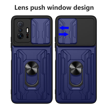 Camera Cover Phone Case with Card Slot & Holder, For Xiaomi 11T, For Xiaomi Redmi Note 10 Pro, For Xiaomi Redmi 10, For Samsung Galaxy S21 FE 5G