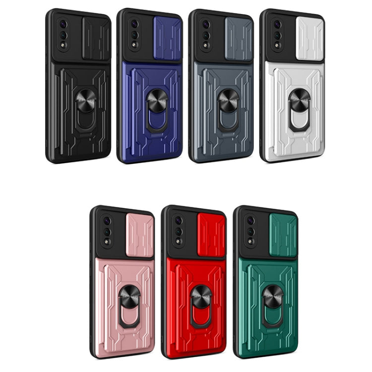 Camera Cover Phone Case with Card Slot & Holder, For Samsung Galaxy A02 / M02, For Samsung Galaxy A02s EU Version, For Samsung Galaxy A32, For Samsung Galaxy S20 FE, For Samsung Galaxy S20+, For Samsung Galaxy S21 Ultra 5G