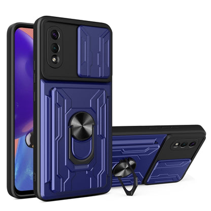 Camera Cover Phone Case with Card Slot & Holder, For Samsung Galaxy A02 / M02, For Samsung Galaxy A02s EU Version, For Samsung Galaxy A32, For Samsung Galaxy S20 FE, For Samsung Galaxy S20+, For Samsung Galaxy S21 Ultra 5G