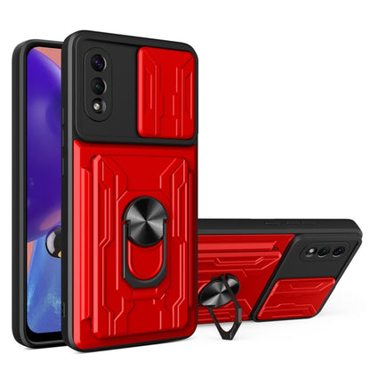Camera Cover Phone Case with Card Slot & Holder, For Samsung Galaxy A02 / M02, For Samsung Galaxy A02s EU Version, For Samsung Galaxy A32, For Samsung Galaxy S20 FE, For Samsung Galaxy S20+, For Samsung Galaxy S21 Ultra 5G