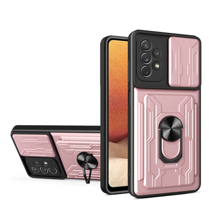 Camera Cover Phone Case with Card Slot & Holder, For Samsung Galaxy A02 / M02, For Samsung Galaxy A02s EU Version, For Samsung Galaxy A32, For Samsung Galaxy S20 FE, For Samsung Galaxy S20+, For Samsung Galaxy S21 Ultra 5G