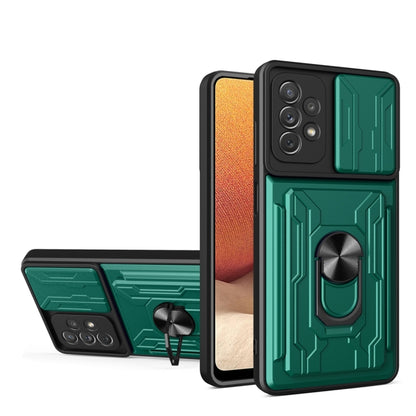 Camera Cover Phone Case with Card Slot & Holder, For Samsung Galaxy A02 / M02, For Samsung Galaxy A02s EU Version, For Samsung Galaxy A32, For Samsung Galaxy S20 FE, For Samsung Galaxy S20+, For Samsung Galaxy S21 Ultra 5G