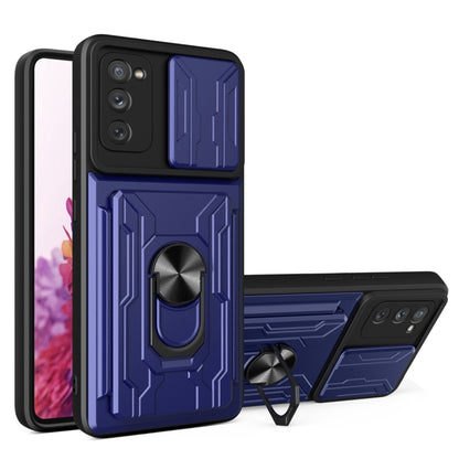Camera Cover Phone Case with Card Slot & Holder, For Samsung Galaxy A02 / M02, For Samsung Galaxy A02s EU Version, For Samsung Galaxy A32, For Samsung Galaxy S20 FE, For Samsung Galaxy S20+, For Samsung Galaxy S21 Ultra 5G