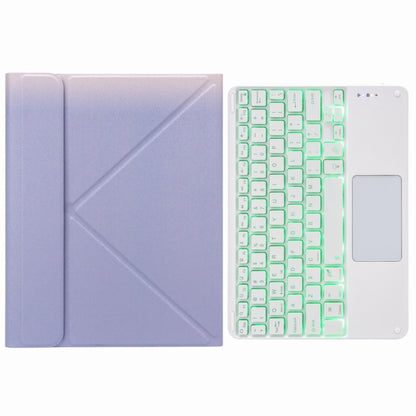 H-102CS Touch Backlight Bluetooth Keyboard Leather Case with Rear Three-fold Holder, For iPad 10.2 2020 & 2019 / Pro 10.5 inch