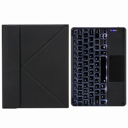 H-097CS Touch Backlight Bluetooth Keyboard Leather Case with Rear Three-fold Holder, For iPad 9.7 2018 & 2017, For iPad Pro 11 inch 2021 & 2020 & 2018 / Air 2020 10.9