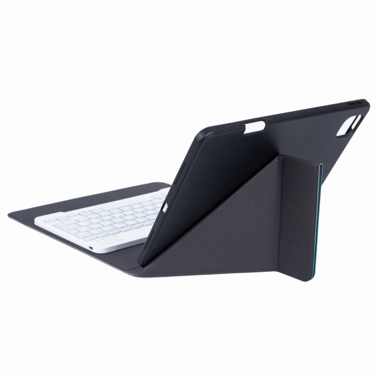 H-102S3 Tri-color Backlight Bluetooth Keyboard Leather Case with Rear Three-fold Holder, For iPad 10.2 2020 & 2019 / Pro 10.5 inch, For iPad 9.7 2018 & 2017, For iPad Pro 11 inch 2021 & 2020 & 2018 / Air 2020 10.9