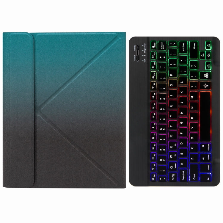 H-102S3 Tri-color Backlight Bluetooth Keyboard Leather Case with Rear Three-fold Holder, For iPad 10.2 2020 & 2019 / Pro 10.5 inch, For iPad 9.7 2018 & 2017, For iPad Pro 11 inch 2021 & 2020 & 2018 / Air 2020 10.9