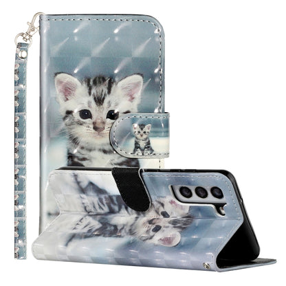 3D Pattern Horizontal Flip PU Leather Phone Case, For Samsung Galaxy S22 5G, For Samsung Galaxy S22+ 5G, For Samsung Galaxy S22 Ultra 5G