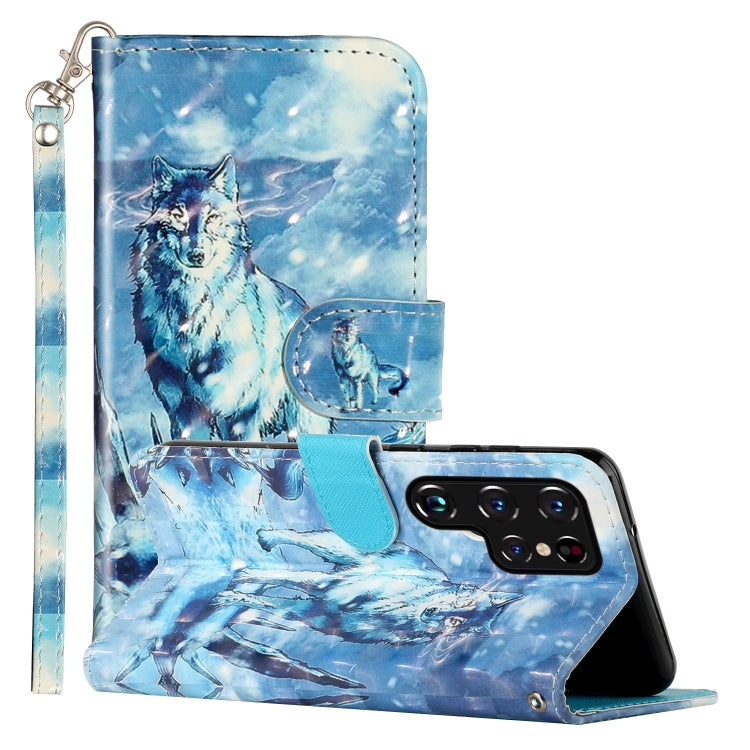 3D Pattern Horizontal Flip PU Leather Phone Case, For Samsung Galaxy S22 5G, For Samsung Galaxy S22+ 5G, For Samsung Galaxy S22 Ultra 5G