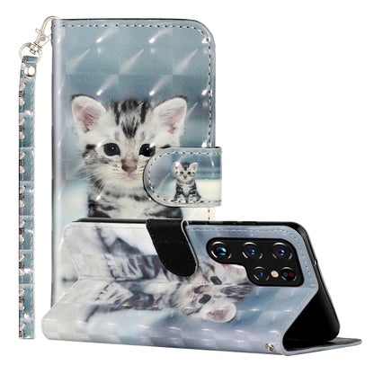 3D Pattern Horizontal Flip PU Leather Phone Case, For Samsung Galaxy S22 5G, For Samsung Galaxy S22+ 5G, For Samsung Galaxy S22 Ultra 5G