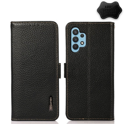 KHAZNEH Side-Magnetic Litchi Genuine Leather RFID Phone Case, For Samsung Galaxy A02s EU Version, For Samsung Galaxy A02s Global Version, For Samsung Galaxy A03s 166mm Version, For Samsung Galaxy A12 5G, For Samsung Galaxy A22 4G                       ...