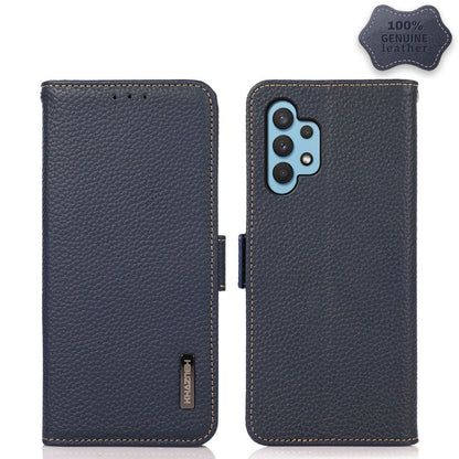 KHAZNEH Side-Magnetic Litchi Genuine Leather RFID Phone Case, For Samsung Galaxy A02s EU Version, For Samsung Galaxy A02s Global Version, For Samsung Galaxy A03s 166mm Version, For Samsung Galaxy A12 5G, For Samsung Galaxy A22 4G                       ...