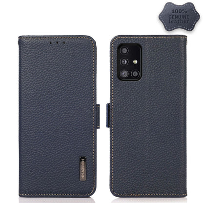 KHAZNEH Side-Magnetic Litchi Genuine Leather RFID Phone Case, For Samsung Galaxy A02s EU Version, For Samsung Galaxy A02s Global Version, For Samsung Galaxy A03s 166mm Version, For Samsung Galaxy A12 5G, For Samsung Galaxy A22 4G                       ...