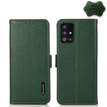 KHAZNEH Side-Magnetic Litchi Genuine Leather RFID Phone Case, For Samsung Galaxy A02s EU Version, For Samsung Galaxy A02s Global Version, For Samsung Galaxy A03s 166mm Version, For Samsung Galaxy A12 5G, For Samsung Galaxy A22 4G                       ...