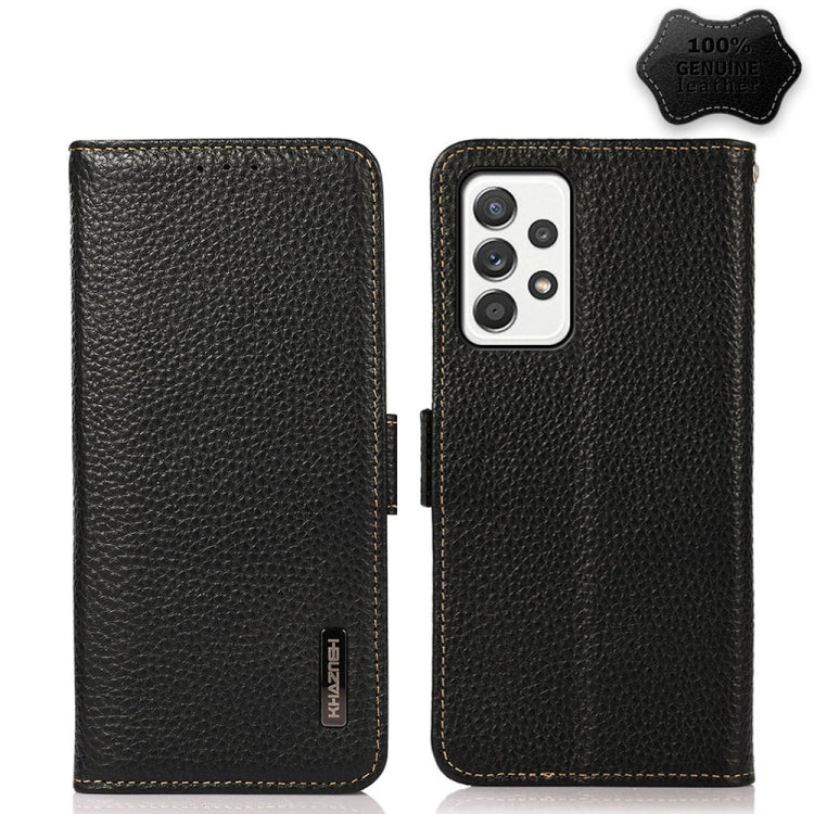 KHAZNEH Side-Magnetic Litchi Genuine Leather RFID Phone Case, For Samsung Galaxy A72 5G, For Samsung Galaxy A82 5G, For Samsung Galaxy F62 / M62, For Samsung Galaxy M32, For Samsung Galaxy M52 5G, For Samsung Galaxy S20 FE, For Samsung Galaxy S20+     ...