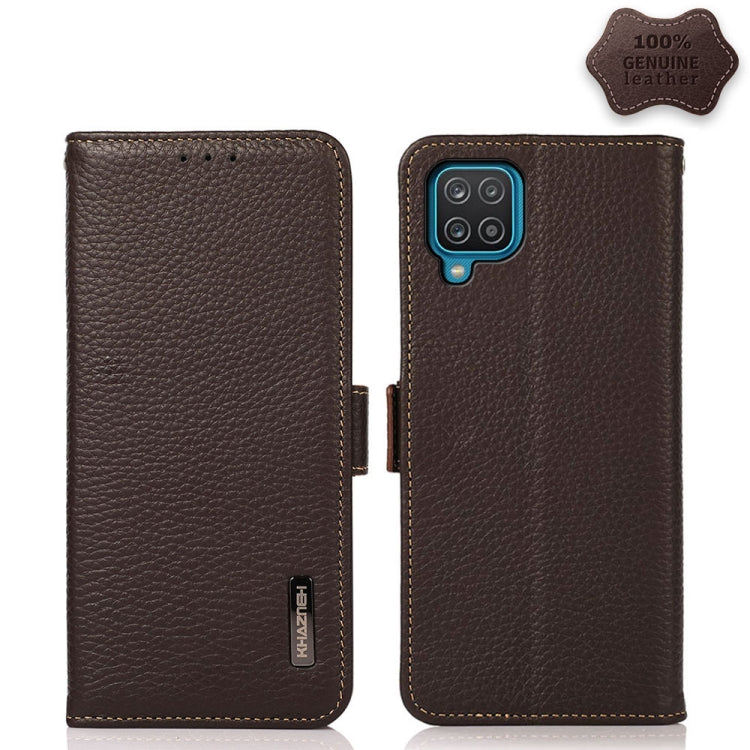 KHAZNEH Side-Magnetic Litchi Genuine Leather RFID Phone Case, For Samsung Galaxy A72 5G, For Samsung Galaxy A82 5G, For Samsung Galaxy F62 / M62, For Samsung Galaxy M32, For Samsung Galaxy M52 5G, For Samsung Galaxy S20 FE, For Samsung Galaxy S20+     ...