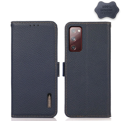 KHAZNEH Side-Magnetic Litchi Genuine Leather RFID Phone Case, For Samsung Galaxy A72 5G, For Samsung Galaxy A82 5G, For Samsung Galaxy F62 / M62, For Samsung Galaxy M32, For Samsung Galaxy M52 5G, For Samsung Galaxy S20 FE, For Samsung Galaxy S20+     ...