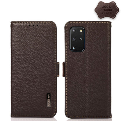 KHAZNEH Side-Magnetic Litchi Genuine Leather RFID Phone Case, For Samsung Galaxy A72 5G, For Samsung Galaxy A82 5G, For Samsung Galaxy F62 / M62, For Samsung Galaxy M32, For Samsung Galaxy M52 5G, For Samsung Galaxy S20 FE, For Samsung Galaxy S20+     ...
