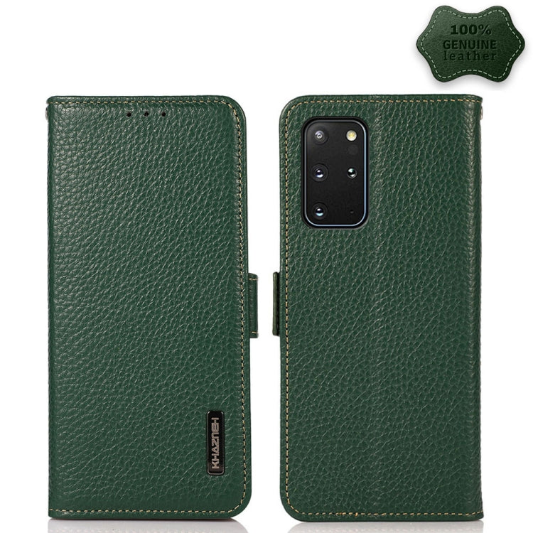 KHAZNEH Side-Magnetic Litchi Genuine Leather RFID Phone Case, For Samsung Galaxy A72 5G, For Samsung Galaxy A82 5G, For Samsung Galaxy F62 / M62, For Samsung Galaxy M32, For Samsung Galaxy M52 5G, For Samsung Galaxy S20 FE, For Samsung Galaxy S20+     ...