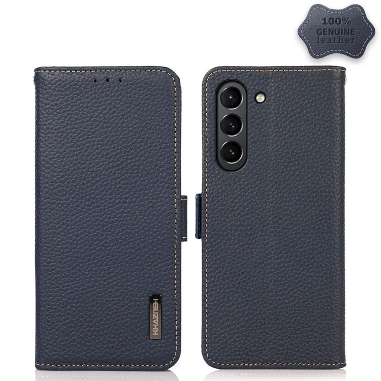 KHAZNEH Side-Magnetic Litchi Genuine Leather RFID Phone Case, For Samsung Galaxy A72 5G, For Samsung Galaxy A82 5G, For Samsung Galaxy F62 / M62, For Samsung Galaxy M32, For Samsung Galaxy M52 5G, For Samsung Galaxy S20 FE, For Samsung Galaxy S20+     ...