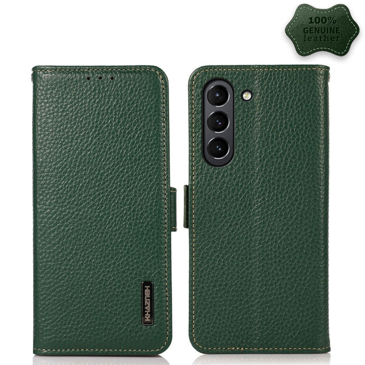 KHAZNEH Side-Magnetic Litchi Genuine Leather RFID Phone Case, For Samsung Galaxy A72 5G, For Samsung Galaxy A82 5G, For Samsung Galaxy F62 / M62, For Samsung Galaxy M32, For Samsung Galaxy M52 5G, For Samsung Galaxy S20 FE, For Samsung Galaxy S20+     ...